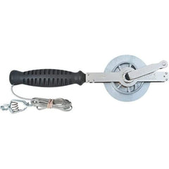 Lufkin - 50' x 1/2" Silver Steel Blade Tape Measure - 1/8" Graduation, Inch Graduation Style, Chrome Metal Case - A1 Tooling