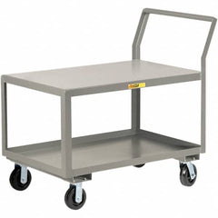 Little Giant - 3,600 Lb Capacity, 24" Wide x 36" Long x 42" High Utility Cart - 2 Shelf, Steel, 2 Rigid/2 Swivel Casters - A1 Tooling