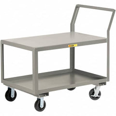 Little Giant - 3,600 Lb Capacity, 24" Wide x 48" Long x 42" High Utility Cart - 2 Shelf, Steel, 2 Rigid/2 Swivel Casters - A1 Tooling