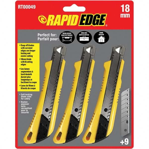 Rapid Edge - Utility Knives, Snap Blades & Box Cutters Type: Snap Knife Blade Type: Snap - A1 Tooling