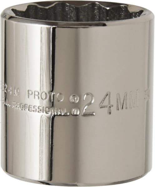 Proto - 3/8" Drive, Standard Hand Socket - 12 Points, 2-3/4" OAL, Chrome Finish - A1 Tooling