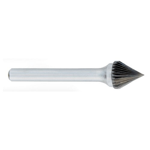 ‎SJ-1 -1/4 x LOC × 1/4 Shank × 2 OAL 60 Degree Cone Carbide Medium Right Hand Spiral Burr - A1 Tooling