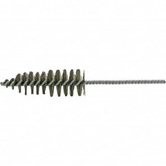 Brush Research Mfg. - 1-11/16" Diam Helical Steel Tube Brush - Single Spiral, 0.012" Filament Diam, 5" Brush Length, 10-1/2" OAL, 0.292" Diam Galvanized Steel Shank - A1 Tooling