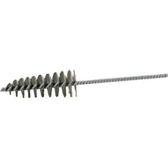 Brush Research Mfg. - 1-3/4" Diam Helical Steel Tube Brush - Single Spiral, 0.012" Filament Diam, 4-1/4" Brush Length, 10" OAL, 0.292" Diam Galvanized Steel Shank - A1 Tooling