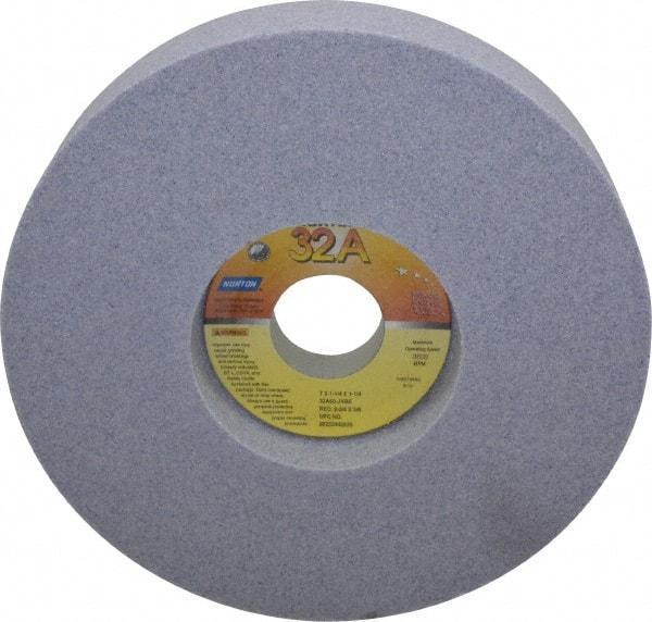 Norton - 7" Diam x 1-1/4" Hole x 1-1/4" Thick, J Hardness, 60 Grit Surface Grinding Wheel - Aluminum Oxide, Type 5, Medium Grade, 3,600 Max RPM, Vitrified Bond, One-Side Recess - A1 Tooling