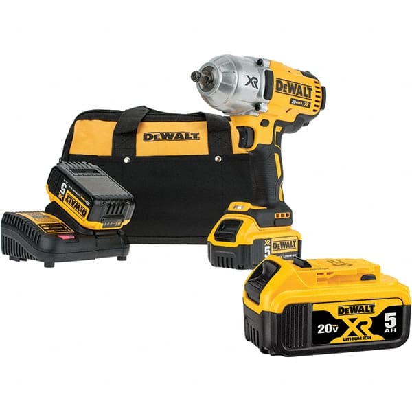 DeWALT - Cordless Impact Wrenches & Ratchets; Voltage: 20.0 ; Drive Size (Inch): 1/2 ; Battery Chemistry: Lithium-Ion ; Handle Type: Mid-Handle ; Torque (N/m): 949.00 ; Torque (Ft/Lb): 700.00 - Exact Industrial Supply