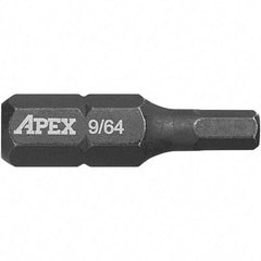 Apex - 1/4" Hex Screwdriver Bit - 9/64" Drive, 1" OAL - A1 Tooling