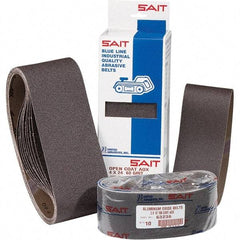 Sait - 1/2" Wide x 24" OAL, 36 FEPA Grit, Aluminum Oxide Abrasive Belt - Aluminum Oxide, Very Coarse, Coated, X Weighted Cloth Backing, Dry, Series 1A-X - A1 Tooling