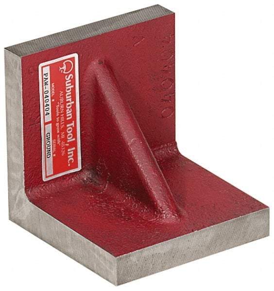 Suburban Tool - 10" Wide x 10" Deep x 10" High Cast Iron Precision-Ground Angle Plate - Standard Plate, Flat Surface, Double Web, 1" Thick, Single Plate - A1 Tooling