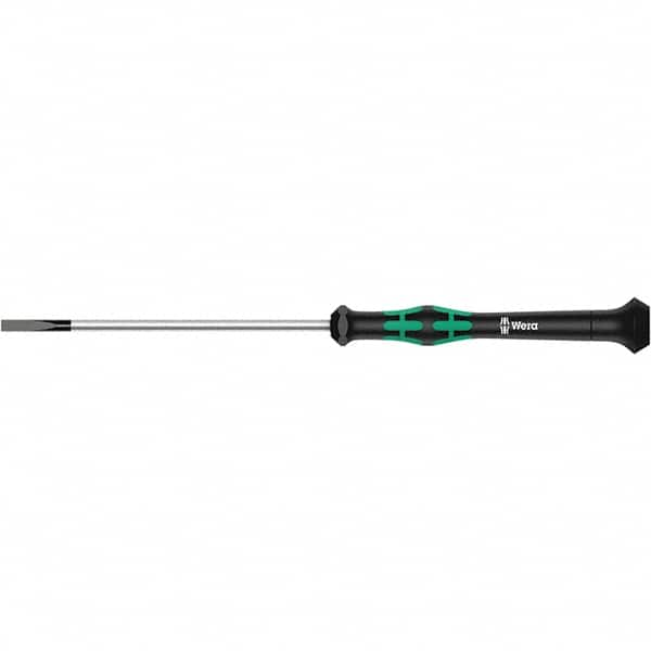 Wera - 2mm Blade Width, Slotted Screwdriver - 50mm Blade Length, Round Shank, Ergonomic Handle - A1 Tooling