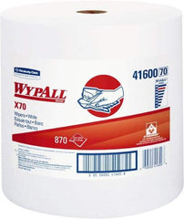 WypAll - X70 Dry Shop Towel/Industrial Wipes - Jumbo Roll, 13-3/8" x 12-1/2" Sheet Size, White - A1 Tooling