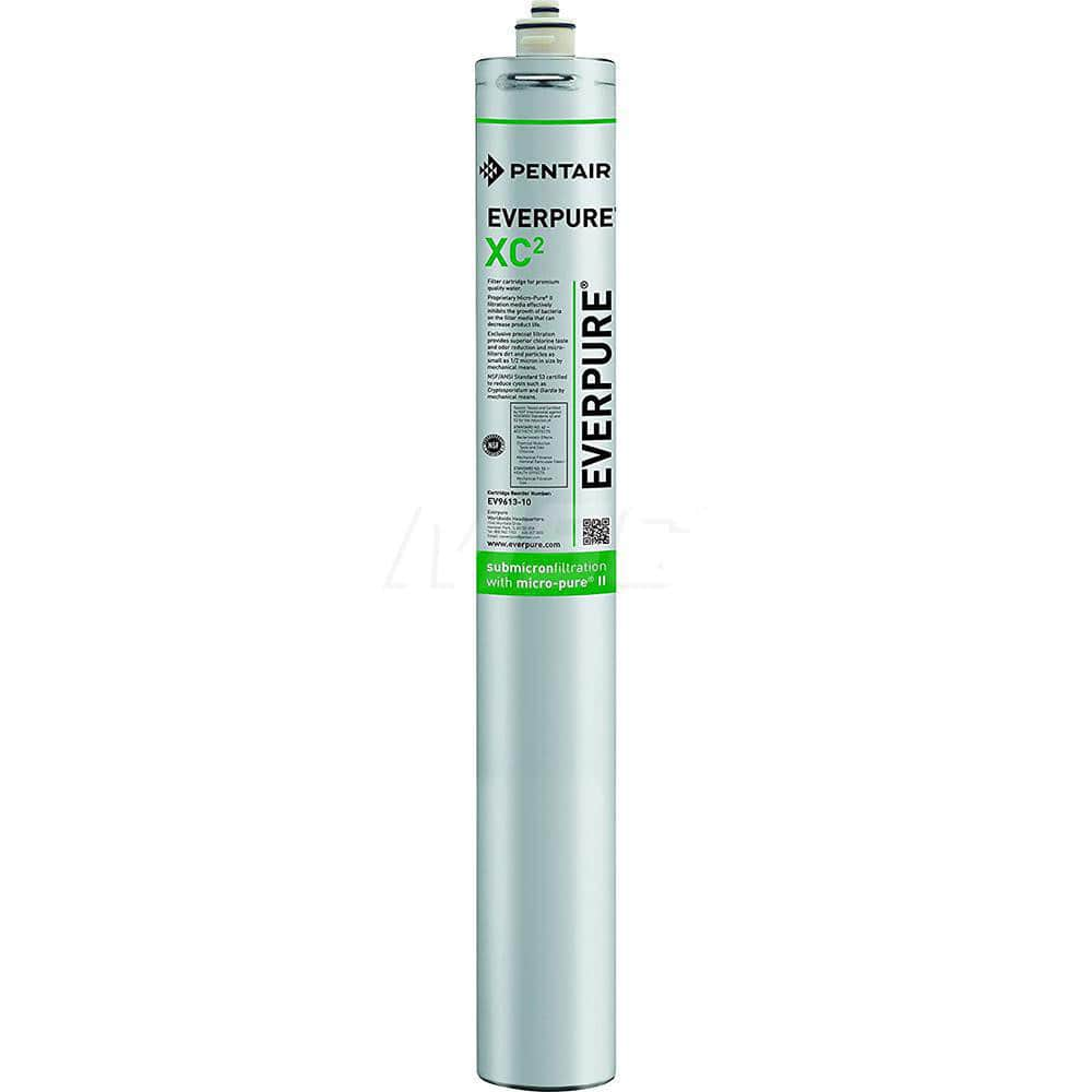 Plumbing Cartridge Filter: 3-1/2″ OD, 25″ Long, 0.5 micron, Activated Carbon Reduces Bacteria & Cysts, Chlorine & Sediment, Odor & Taste