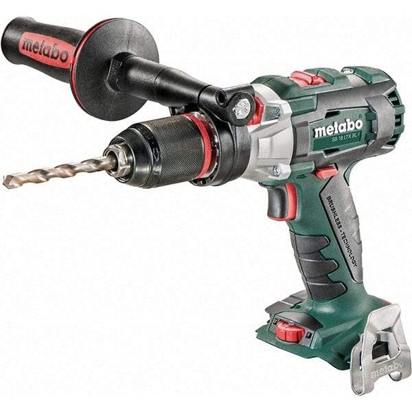 Metabo - 18 Volt 1/16 to 1/2" Keyless Chuck Cordless Hammer Drill - 32300 BPM, 500 to 1,850 RPM, Reversible, Pistol Grip Handle - A1 Tooling