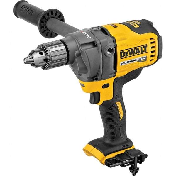 DeWALT - 60 Volt 1/2" Chuck Mid-Handle Cordless Drill - 600 RPM, Keyed Chuck, Reversible, Lithium-Ion Batteries Not Included - A1 Tooling