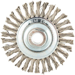 Norton - 4" OD, 5/8-11 Arbor Hole, Stringer Bead Stainless Steel Wheel Brush - A1 Tooling