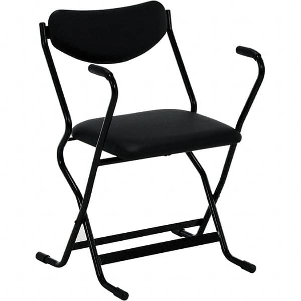 Vestil - 20-1/2" Wide x 28" High, Vinyl Folding Chair - Black - A1 Tooling