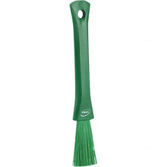 Vikan - 2-1/4" Bristle Length, Polyester Detail Brush - 1-1/4" Long x 0.4" Wide Head, 8.07" OAL, Ergonomic Handle, Green, Polypropylene Block - A1 Tooling