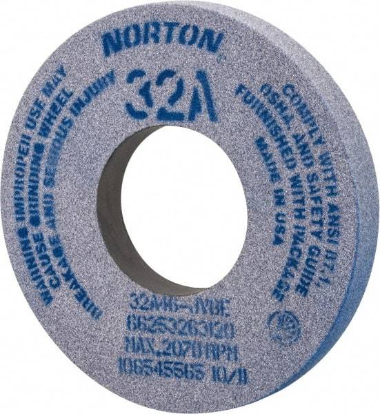 Norton - 12" Diam x 5" Hole x 1-1/2" Thick, J Hardness, 46 Grit Surface Grinding Wheel - Aluminum Oxide, Type 1, Coarse Grade, 2,070 Max RPM, Vitrified Bond, No Recess - A1 Tooling