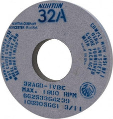 Norton - 14" Diam x 5" Hole x 1-1/2" Thick, I Hardness, 60 Grit Surface Grinding Wheel - Aluminum Oxide, Type 1, Medium Grade, 1,800 Max RPM, Vitrified Bond, No Recess - A1 Tooling