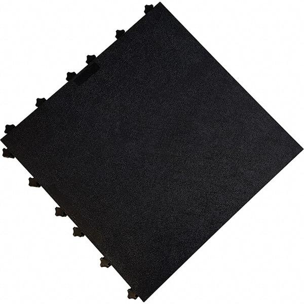 Ergo Advantage - 18" Long x 18" Wide x 1" Thick, Anti-Fatigue Modular Matting Anti-Fatigue Flooring - 2 Interlocking Sides, Black, For Dry Areas - A1 Tooling