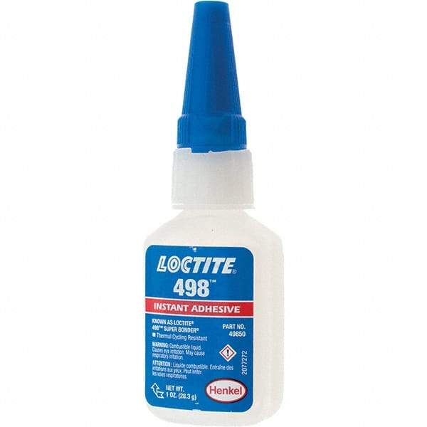 Loctite - 1 oz Bottle Clear Instant Adhesive - 498 SUPERBONDER 1OZ LOCTITE SPDBNDER ADHS - A1 Tooling