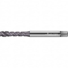 Walter-Prototyp - #6-32 UNC 3 Flute 2BX Semi-Bottoming Spiral Flute Tap - High Speed Steel, TiAlN Finish, 56mm OAL, Right Hand Flute, Right Hand Thread, Series TC142 - Exact Industrial Supply