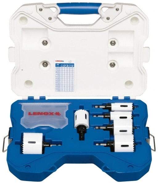 Lenox - 26 Piece, 3/4" to 2-1/2" Saw Diam, Electrician's Hole Saw Kit - Bi-Metal, Includes 6 Hole Saws - A1 Tooling