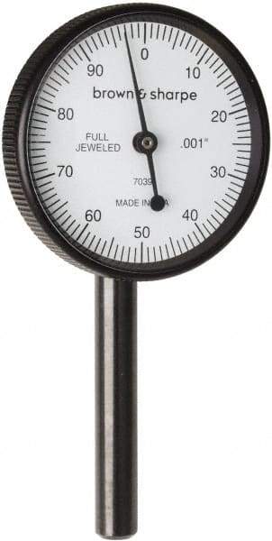 TESA Brown & Sharpe - 0.2 Inch Range, 0.001 Inch Dial Graduation, Dial Test Indicator - 1-1/2 Inch, 0-100 Dial Reading - A1 Tooling