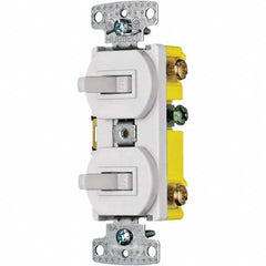 Hubbell Wiring Device-Kellems - Combination Wall Switch & Receptacles Combination Switch/Receptacle Type: Toggle Switch Color: White - A1 Tooling