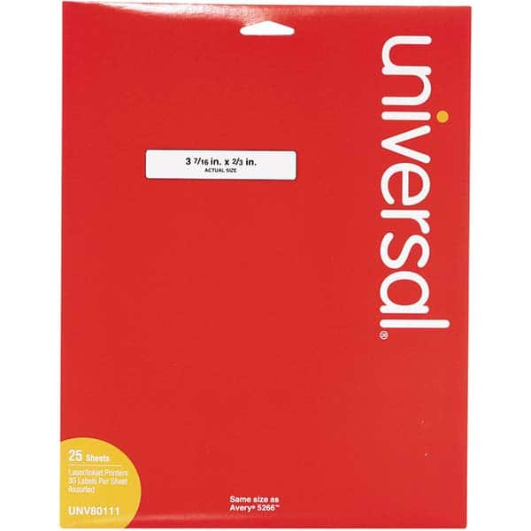 UNIVERSAL - Labels, Ribbons & Tapes Type: File Folder Label Color: White - A1 Tooling