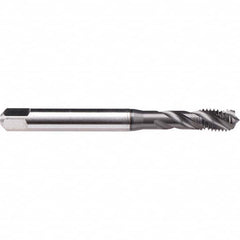 Spiral Flute Tap: 1/4-28, UNF, 3 Flute, Modified Bottoming, H11 Class of Fit, Cobalt, GLT-1 Finish 0.669″ Thread Length, 3.15″ OAL, Right Hand Flute, Right Hand Thread, H11, Series BU50C344