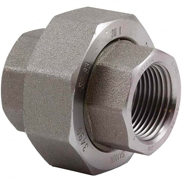 Merit Brass - Black Pipe Fittings; Type: Union ; Fitting Size: 2 (Inch); End Connections: FNPT x FNPT ; Classification: 3000 ; Material: Carbon Steel ; Finish/Coating: Mill/Oil - Exact Industrial Supply