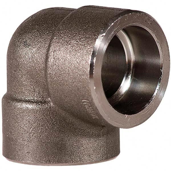 Merit Brass - Black Pipe Fittings; Type: 90 Degree Elbow ; Fitting Size: 4 (Inch); End Connections: Socket x Socket ; Classification: 3000 ; Material: Carbon Steel ; Finish/Coating: Mill/Oil - Exact Industrial Supply