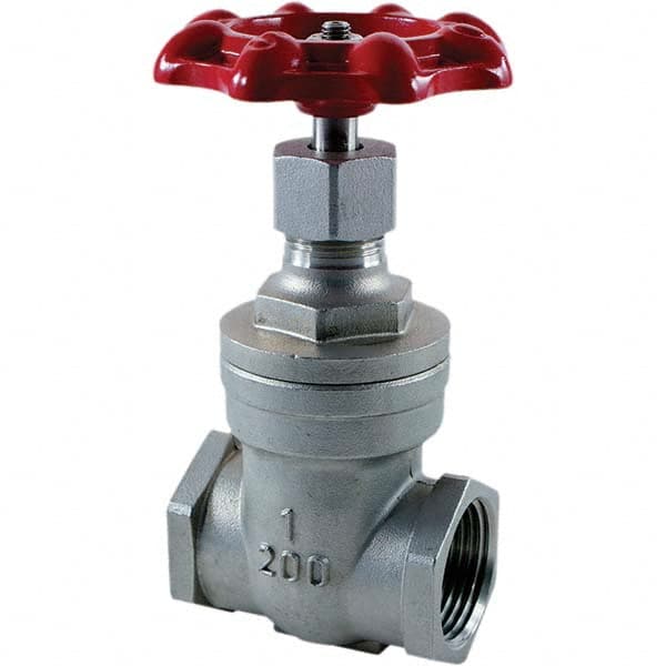 Merit Brass - Gate Valves; Type: Gate Valve ; Pipe Size: 3/4 (Inch); End Connections: FNPTxFNPT ; Material: 316 Stainless Steel ; Disc Style: Solid Wedge ; WOG Rating (psi): 200 - Exact Industrial Supply