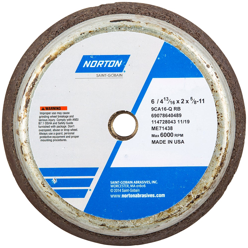 Norton - Tool & Cutter Grinding Wheels Wheel Type: Type 11 Superabrasive Wheel Type Number: B42 - A1 Tooling