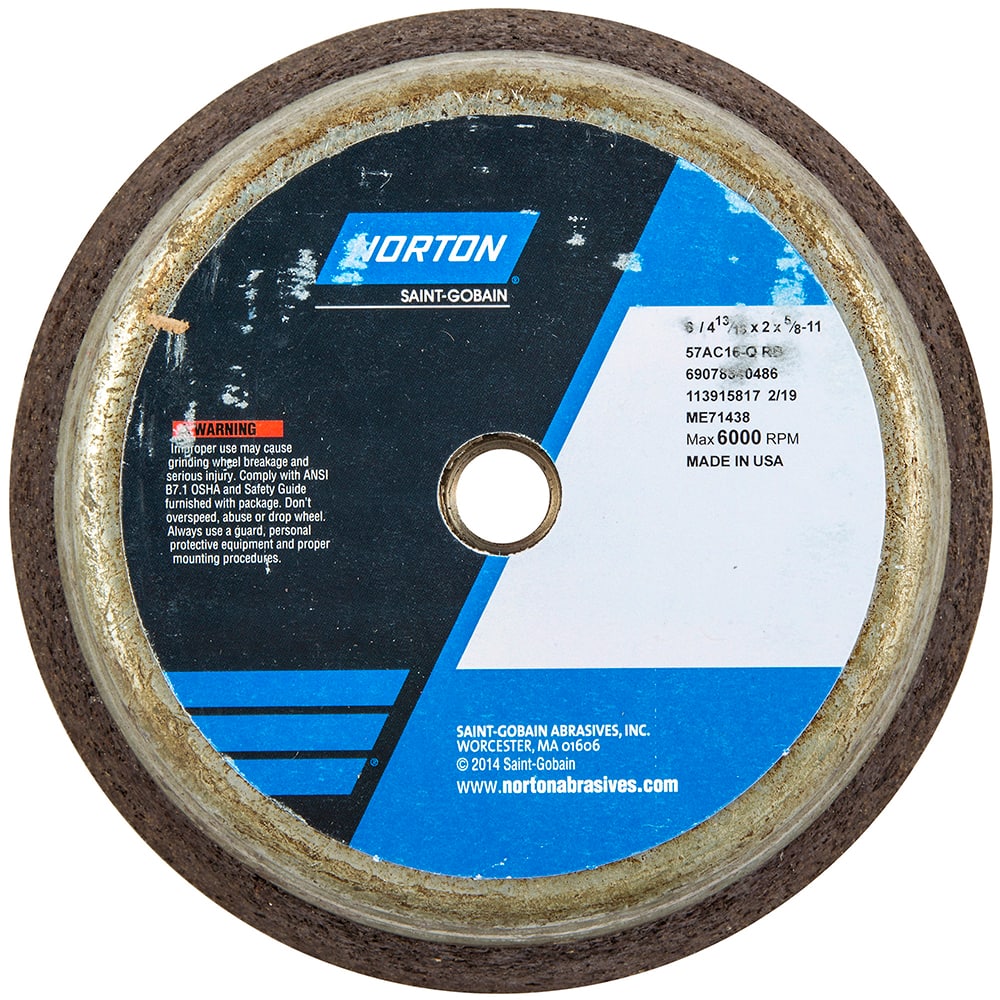 Norton - Tool & Cutter Grinding Wheels Wheel Type: Type 11 Superabrasive Wheel Type Number: B42 - A1 Tooling