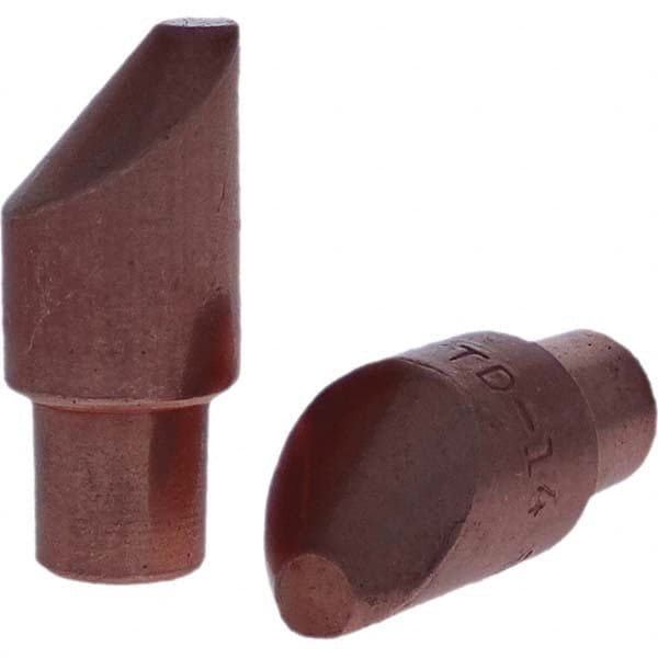 Tuffaloy - Spot Welder Tips For Use With: 4RW Cap Taper Electrode Holder Type: Male Cap D Nose (Offset) - A1 Tooling