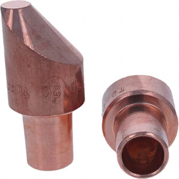 Tuffaloy - Spot Welder Tips For Use With: 6RW Cap Taper Electrode Holder Type: Male Cap D Nose (Offset) - A1 Tooling