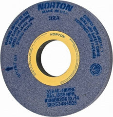 Norton - 16" Diam x 5" Hole x 1-1/2" Wide Centerless & Cylindrical Grinding Wheel - 46 Grit, Aluminum Oxide, Type 1, Coarse Grade, Vitrified Bond, No Recess - A1 Tooling