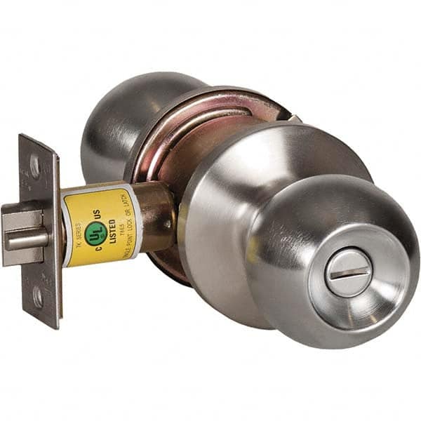 Knob Locksets; Type: Keyless; Passage; Door Thickness: 1 3/8 - 1 7/8; Back Set: 2-3/4; Material: Zinc; Finish/Coating: Satin Chrome; Compatible Door Thickness: 1 3/8 - 1 7/8; Material: Zinc; Design/Shape: Ball Knob; Additional Information: 2-9/16″ Rose; S