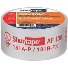 Silver Aluminum Foil Tape: 60 yd Long, 2-1/2″ Wide, 4.2 mil Thick Acrylic Adhesive, 25 lb Tensile Strength, -20 to 260 ° F Operating Temp, Series 155206