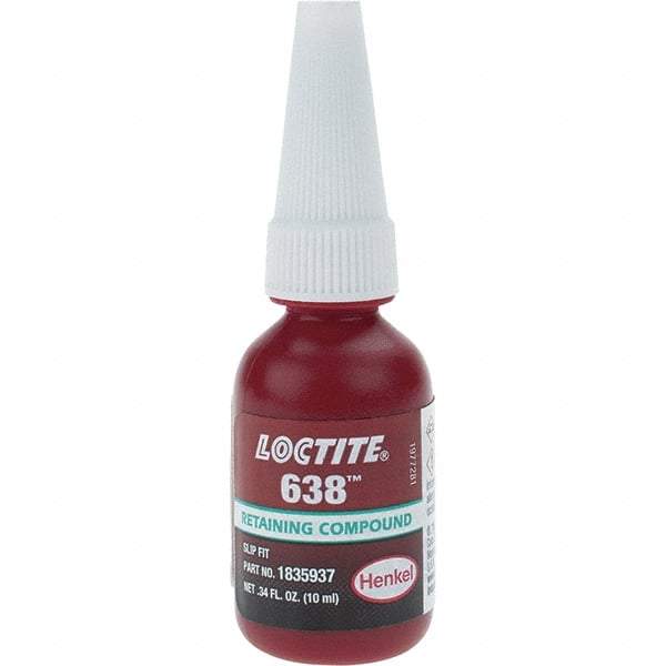 Loctite - 10 mL, Red, High Strength Retaining Compound - Series 638 - A1 Tooling