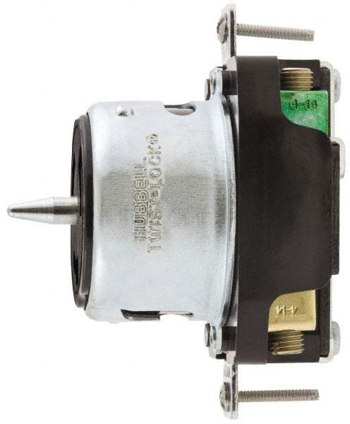 Hubbell Wiring Device-Kellems - 125 VAC, 50 Amp, Self Grounding Receptacle - 2 Poles, 3 Wire, Female End, Black - A1 Tooling