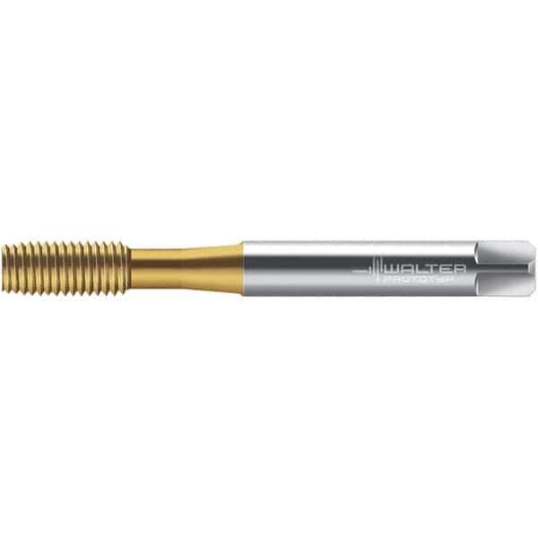 Walter-Prototyp - M4x0.70 DIN 2174 6HX 3.700 Thread Limit Semi-Bottoming Thread Forming Tap - Powdered Metal High Speed Steel, TiN Finish, 64.87mm OAL, 7mm Thread Length, Right Hand Thread, Series TC420 - A1 Tooling