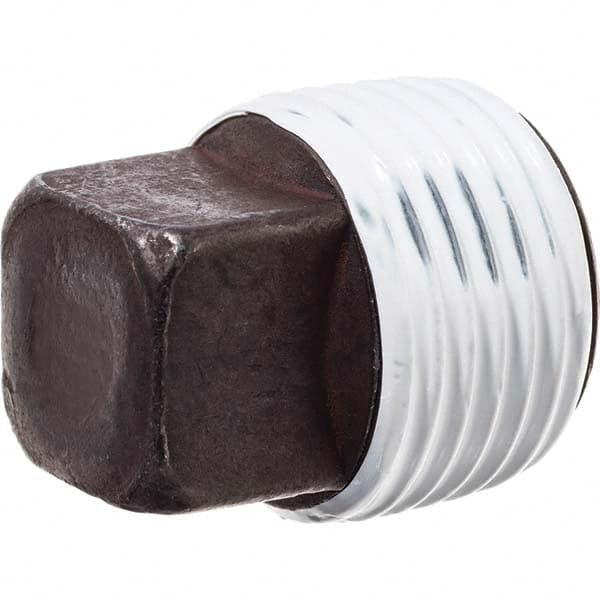 Black Square Plug: 1/2″ Steel, Black Finish, Class 3000