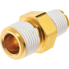 USA Sealing - 1/4 x 1/8" Brass Pipe Reducing Hex Nipple - A1 Tooling