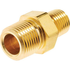 USA Sealing - 1/2 x 3/8" Brass Pipe Reducing Hex Nipple - A1 Tooling