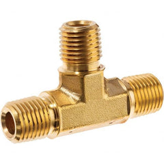 Brass Pipe Male Tee: 3/8″ Fitting, MNPT x MNPT x MNPT MNPT x MNPT x MNPT Ends, 3,300 psi, Brass Finish, Class Instrumentation