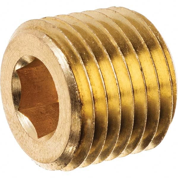 USA Sealing - 1/2" Brass Pipe Hex Socket Plug - A1 Tooling