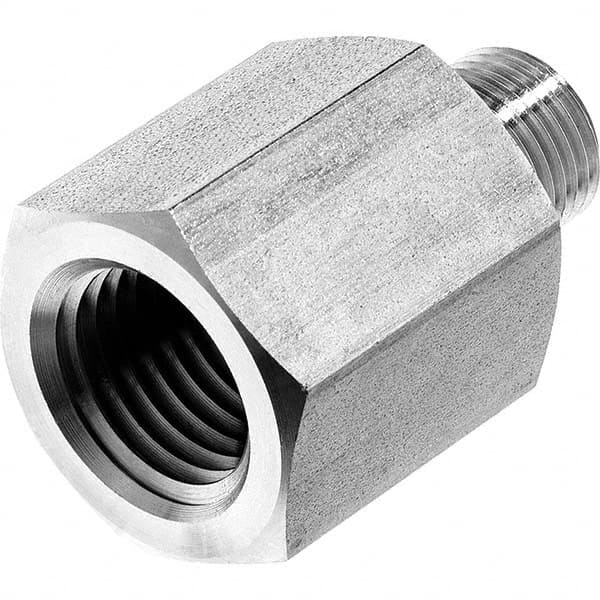 Pipe Reducing Adapter: 3/8 x 1/8″ Fitting, 316 Stainless Steel FNPT x MNPT, Threaded, ANSI/ASME B31.1, ANSI/ASME B31.3 & ANSI/ASME B1.20.1, 4,900 psi